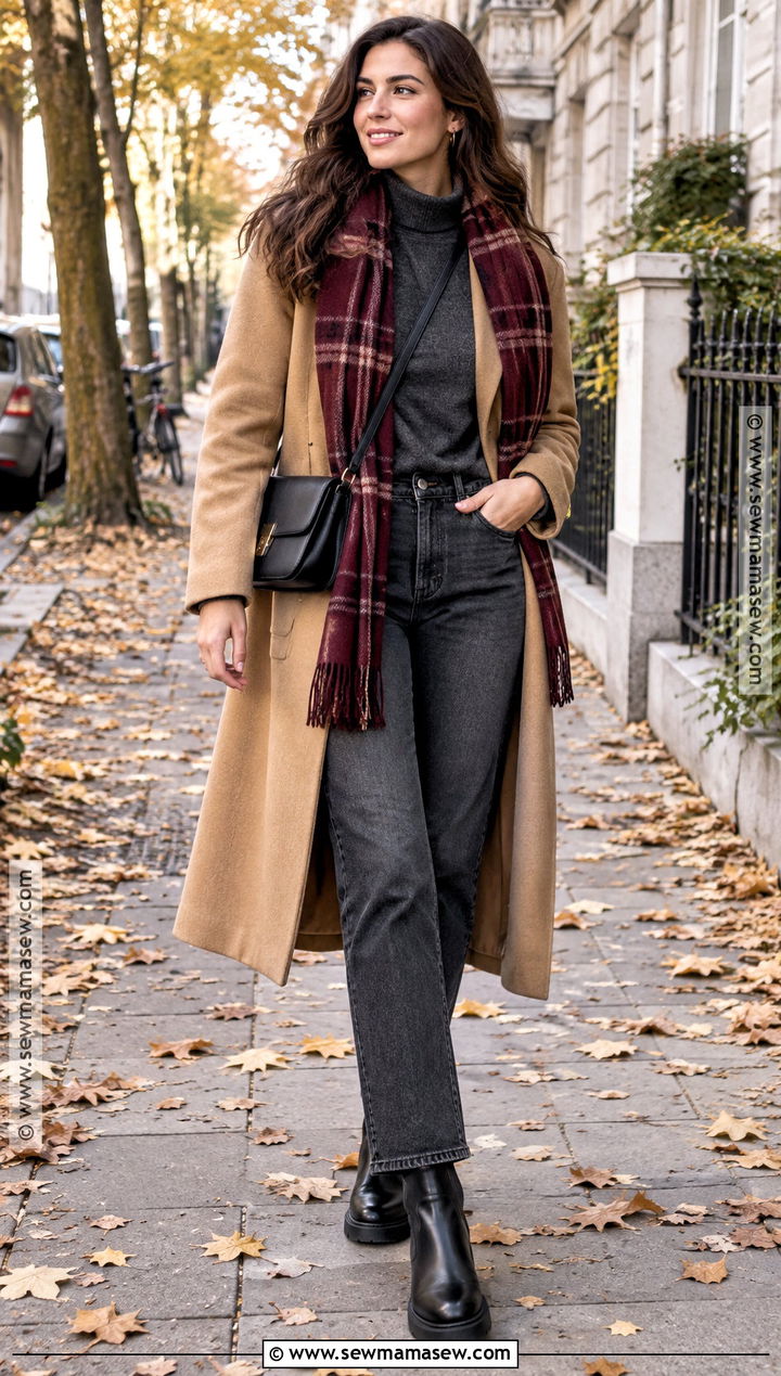 Germany October Wool Coat Outfit - 15 travel capsule wardrobe fall germany ideas