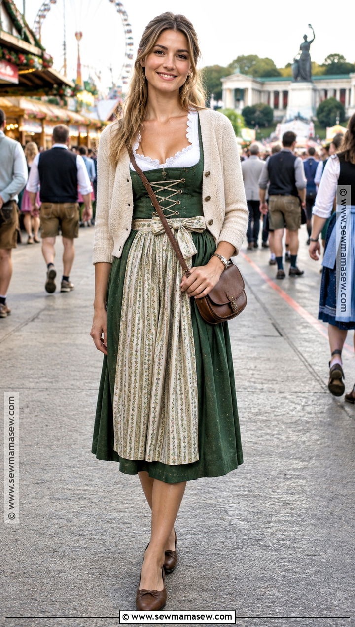 Germany September Dirndl and Comfortable Flats Outfit - 15 Germany September Outfit Ideas