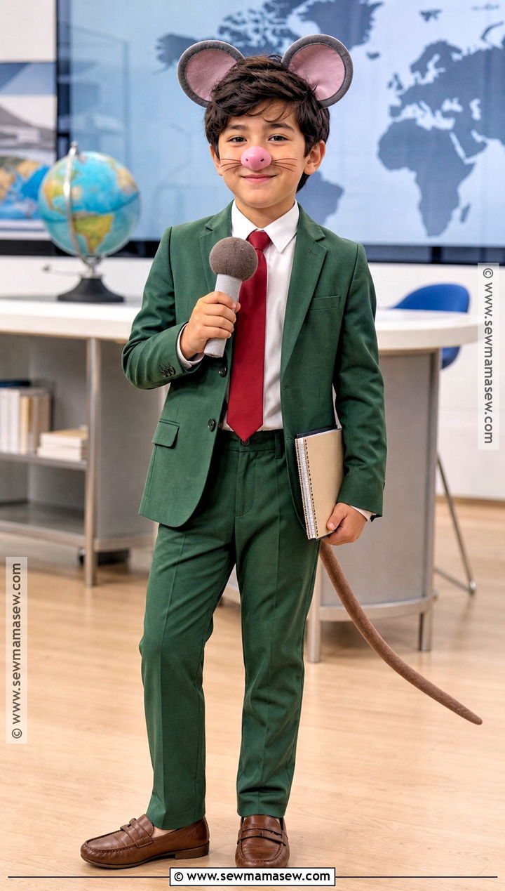 Geronimo Stilton Costume With Green Suit - 30 boys book character costumes
