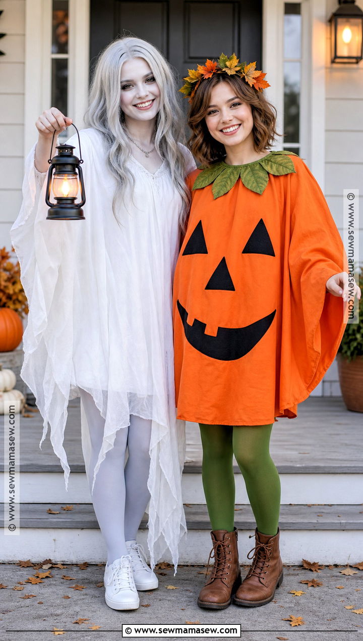 Ghost And Pumpkin Costume - 30 halloween costume ideas for duos