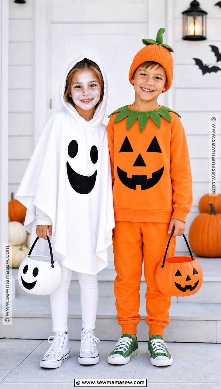 Ghost And Pumpkin Costume - 35 boy and girl halloween costumes