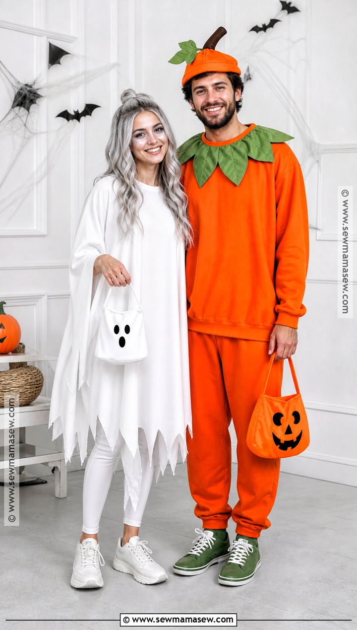 Ghost And Pumpkin Costume - 40 halloween costumes for 2