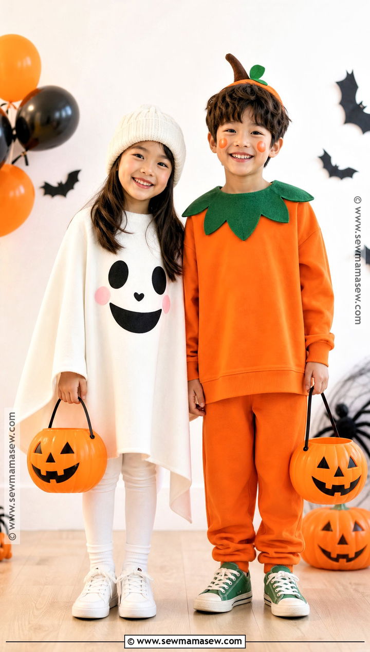Ghost And Pumpkin Costume - 30 brother sister halloween costumes for kids
