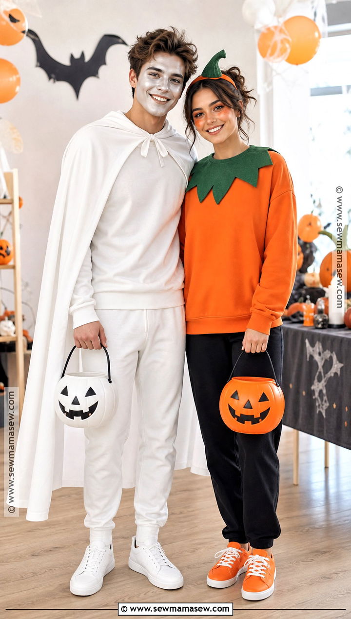 Ghost And Pumpkin Couple Costume - 35 easy couples costume ideas