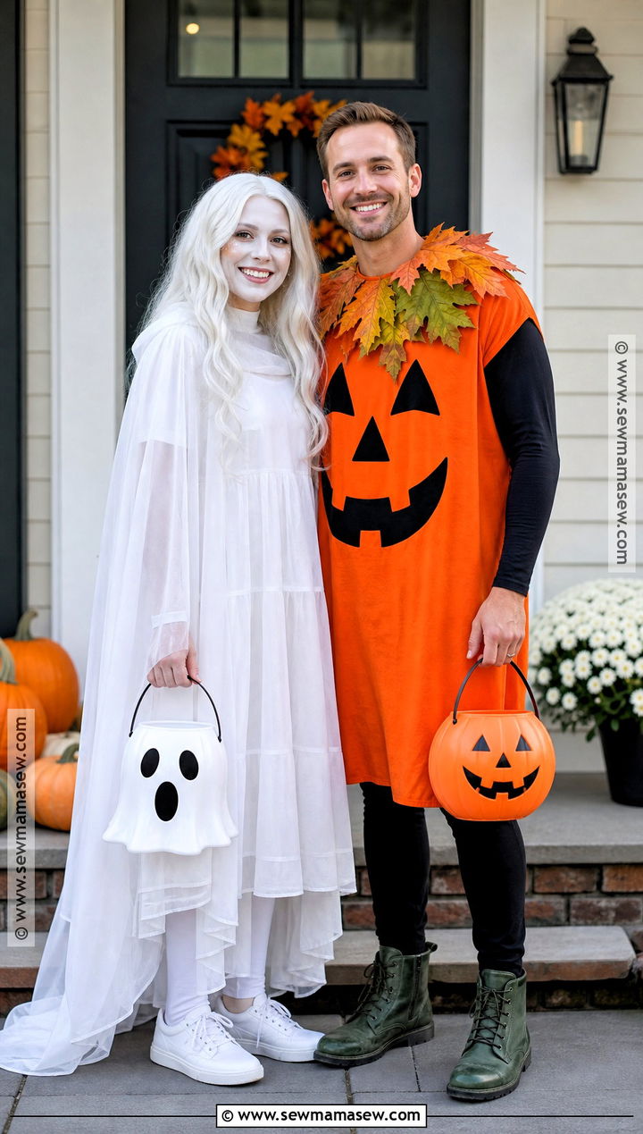 Ghost And Pumpkin Couple Costume - 45 duo halloween costumes for couples