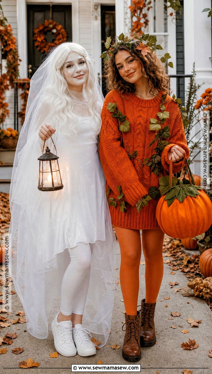 Ghost And Pumpkin Duo Costume - 35 costume ideas duo