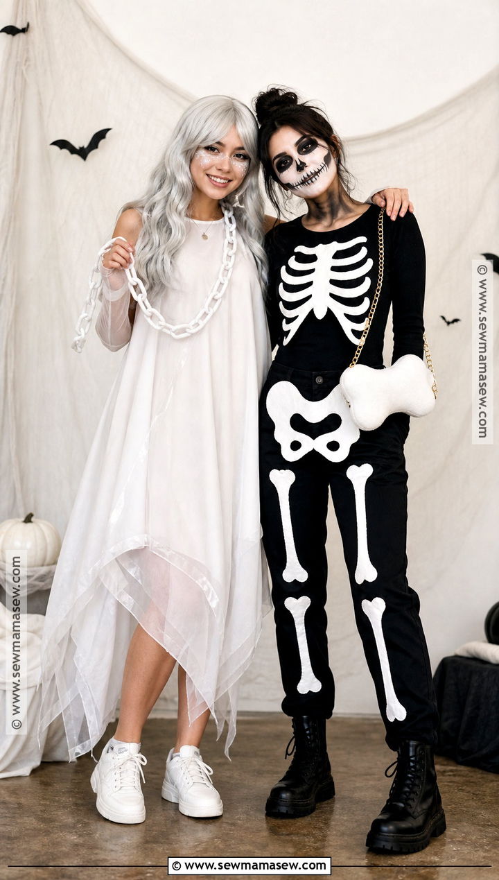 Ghost And Skeleton Best Friend Costume - 40 matching costumes for best friends
