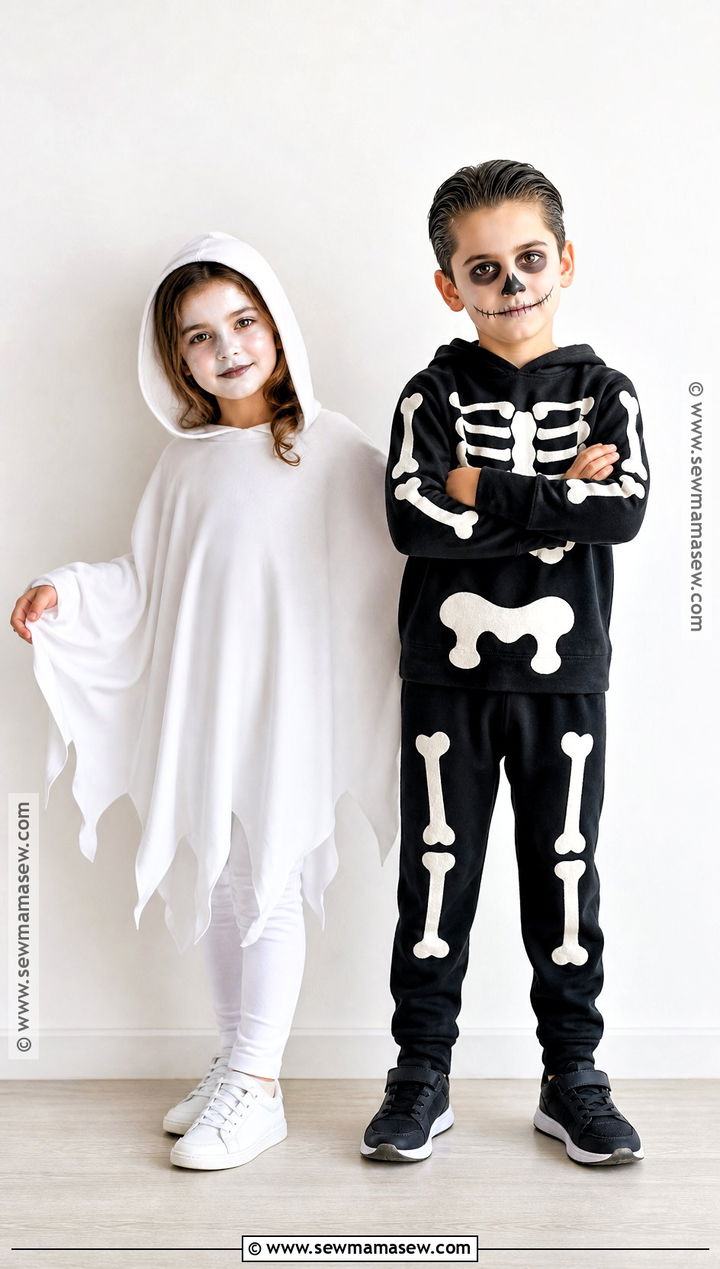 Ghost And Skeleton Sibling Costume - 35 sibling costume ideas