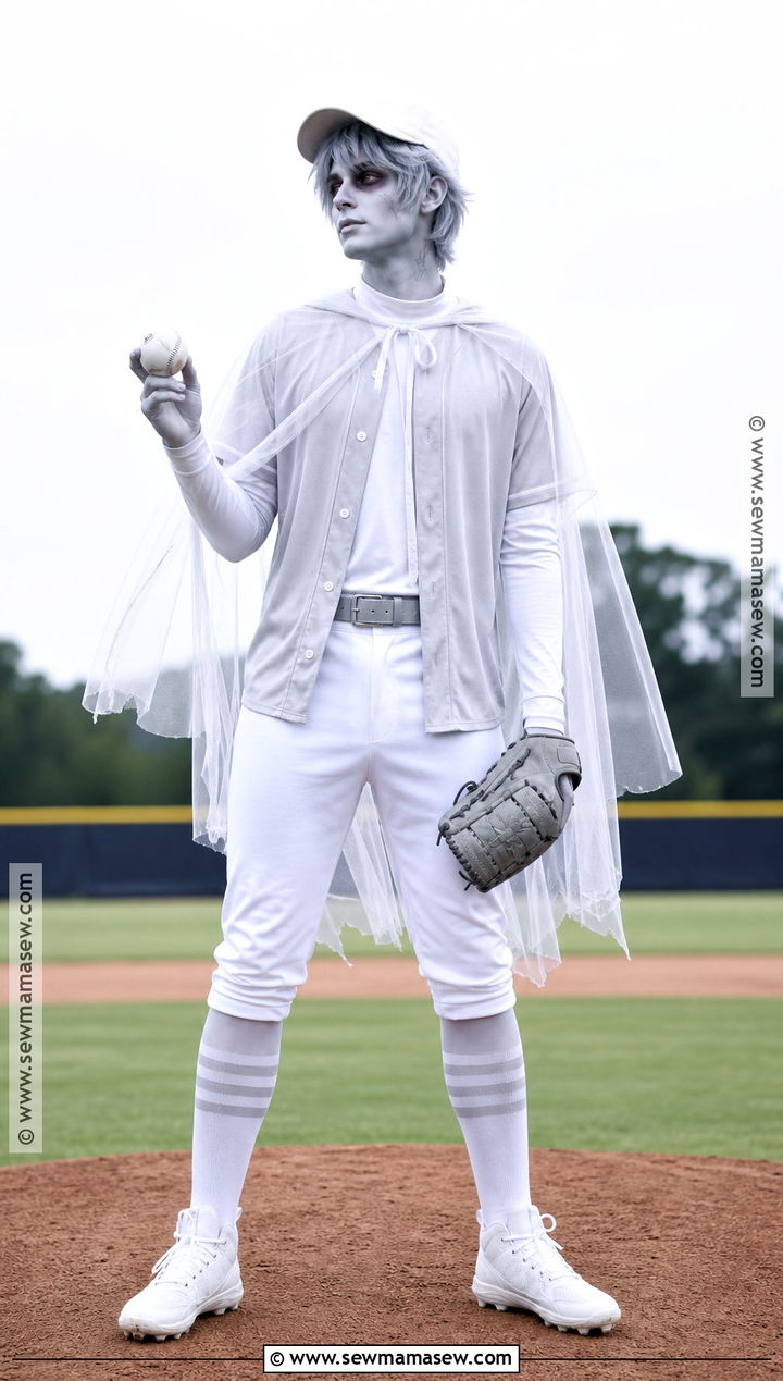 Ghost Baseball Player Costume - 35 ghost halloween costume ideas