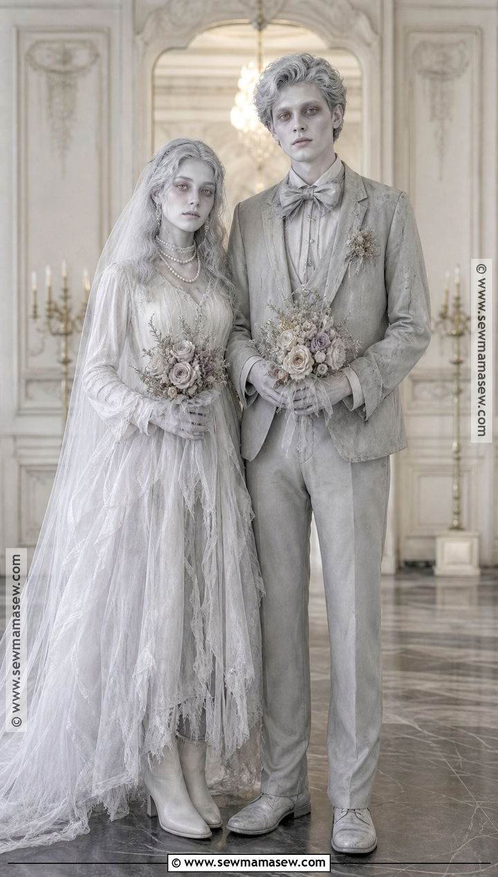 Ghost Bride And Groom Couple Costume - 30 couples costumes ideas