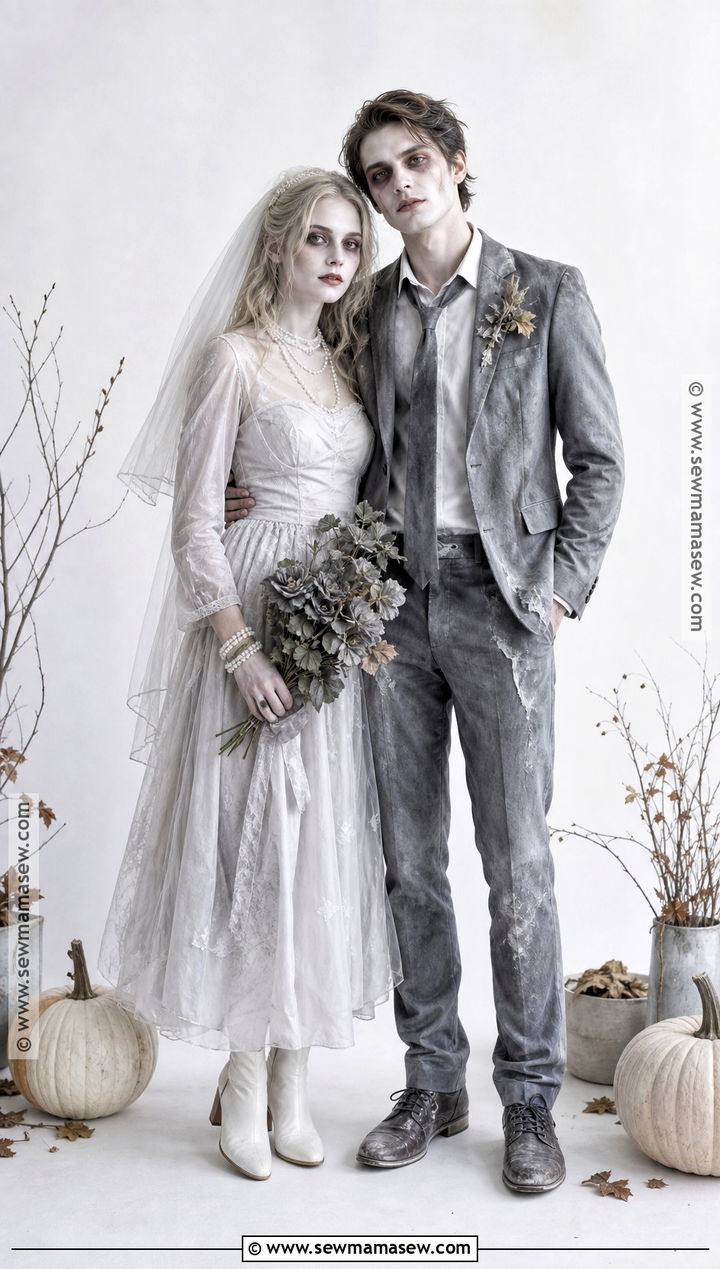 Ghost Bride And Groom Couple Costume - 50 couple halloween costumes