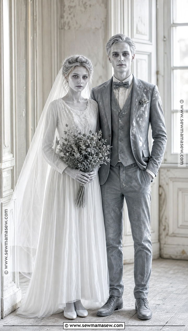 Ghost Bride And Groom Couple Outfit - 30 Couples Halloween Outfits