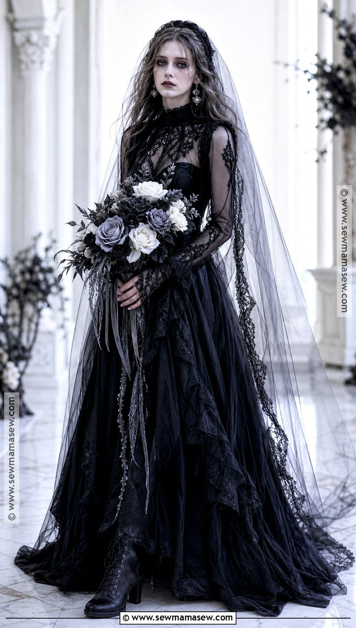 Ghost Bride Costume With Black Dress - 30 costumes with black dress