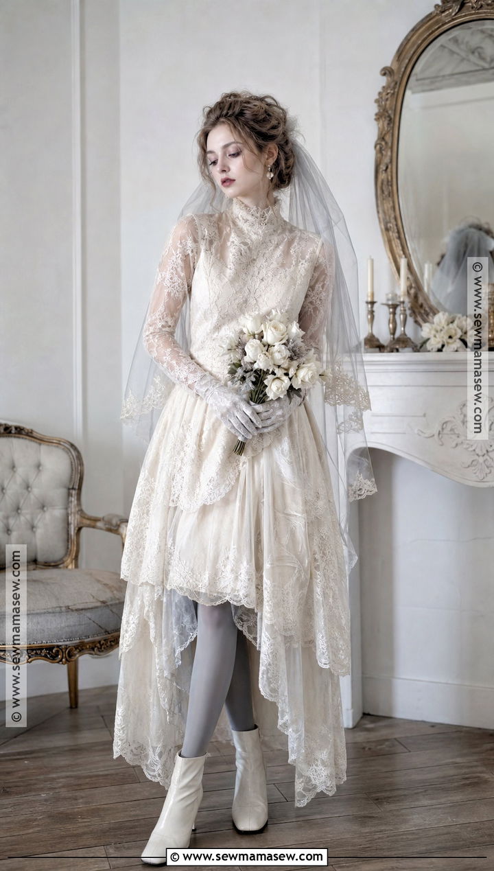 Ghost Bride Costume With Gray Veil - 30 Fun Halloween Costumes for Women