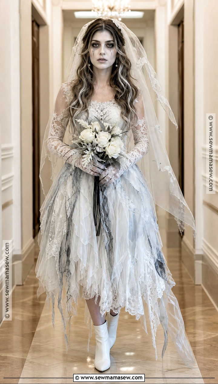 Ghost Bride Costume With White Veil - 30 Halloween Costumes Ghost