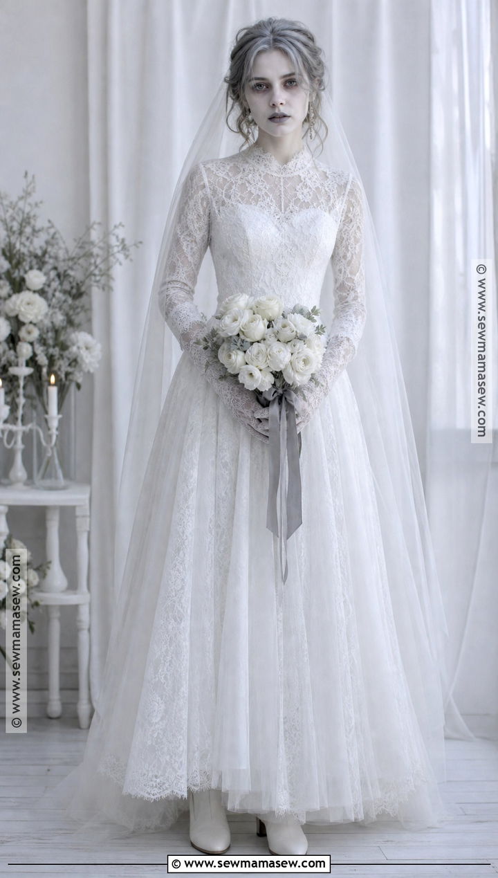 Ghost Bride Outfit With White Veil - 30 Ghost Outfit Ideas