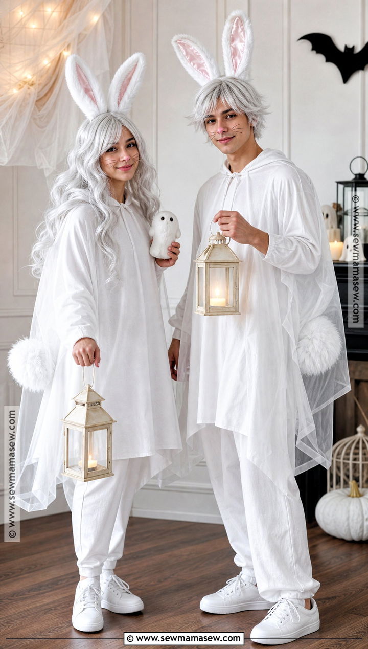 Ghost Bunny Couple Costume - 30 bunny couple costume ideas