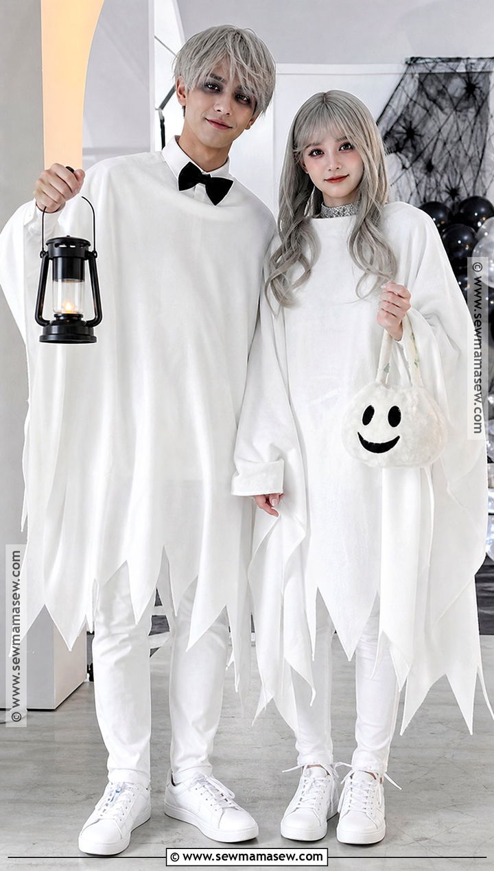 Ghost Couple Costume With Matching Sheets - 30 Halloween Costumes Ghost