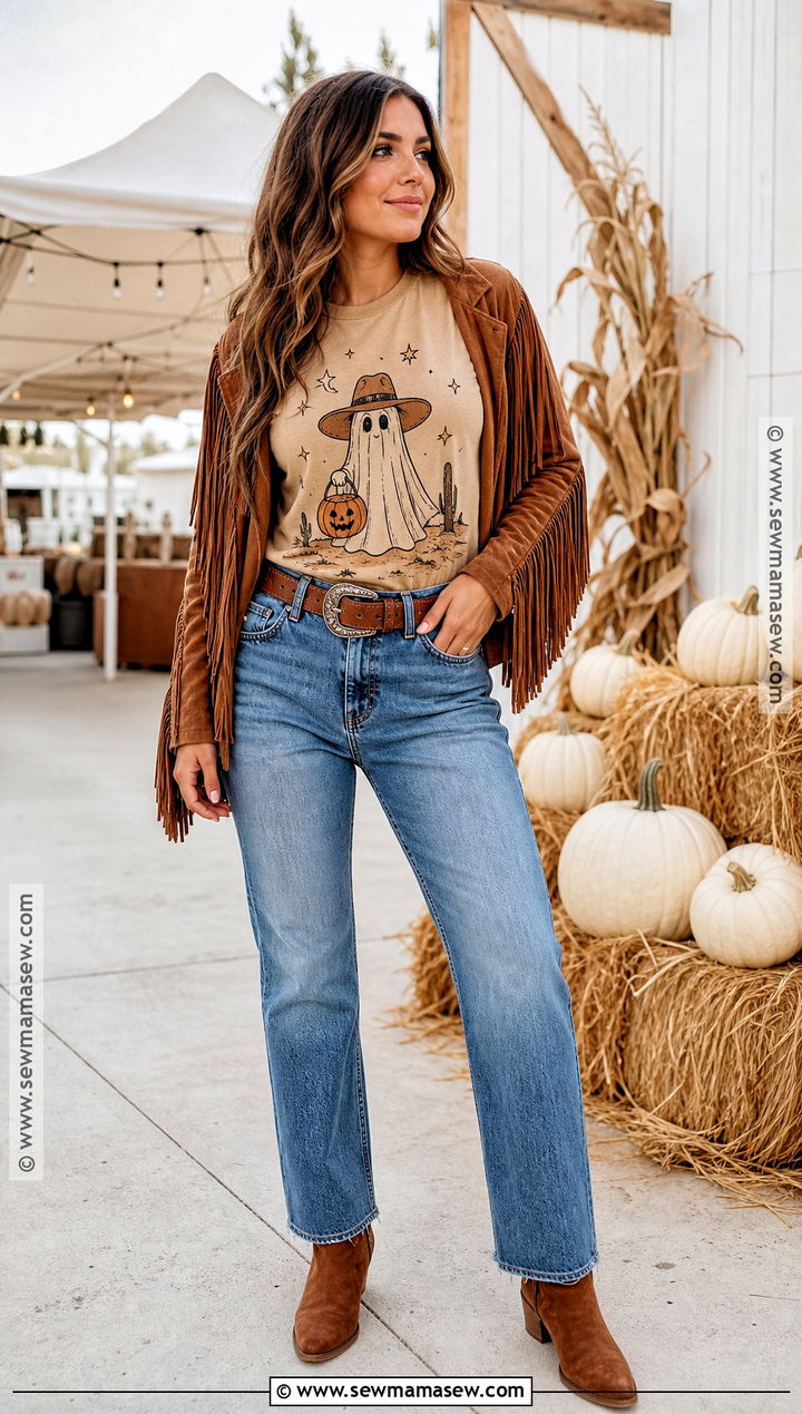 Ghost Cowboy Halloween Shirt - 30 Halloween Shirt Design Ideas