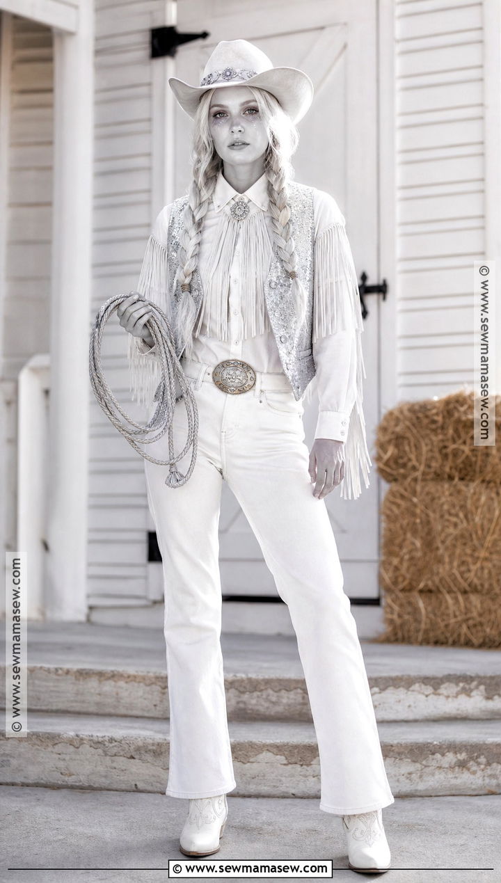 Ghost Cowgirl Costume With White Boots - 35 ghost halloween costume ideas