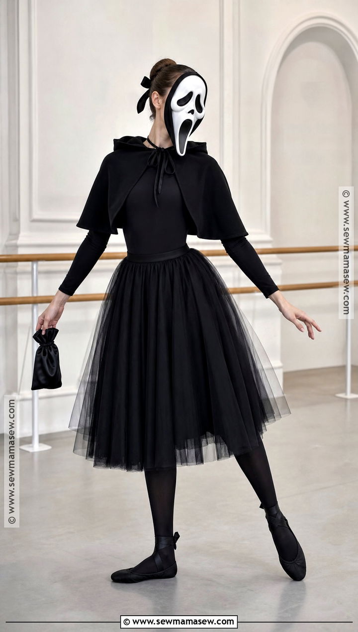 Ghost Face Ballerina Costume With Black Tutu - 45 ghost face costume ideas for women
