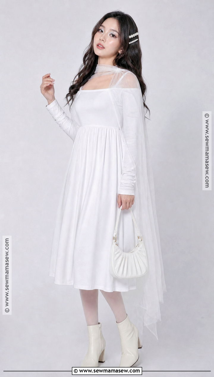 Ghost Halloween Outfit With White Midi Dress - 30 Simple Halloween Outfits