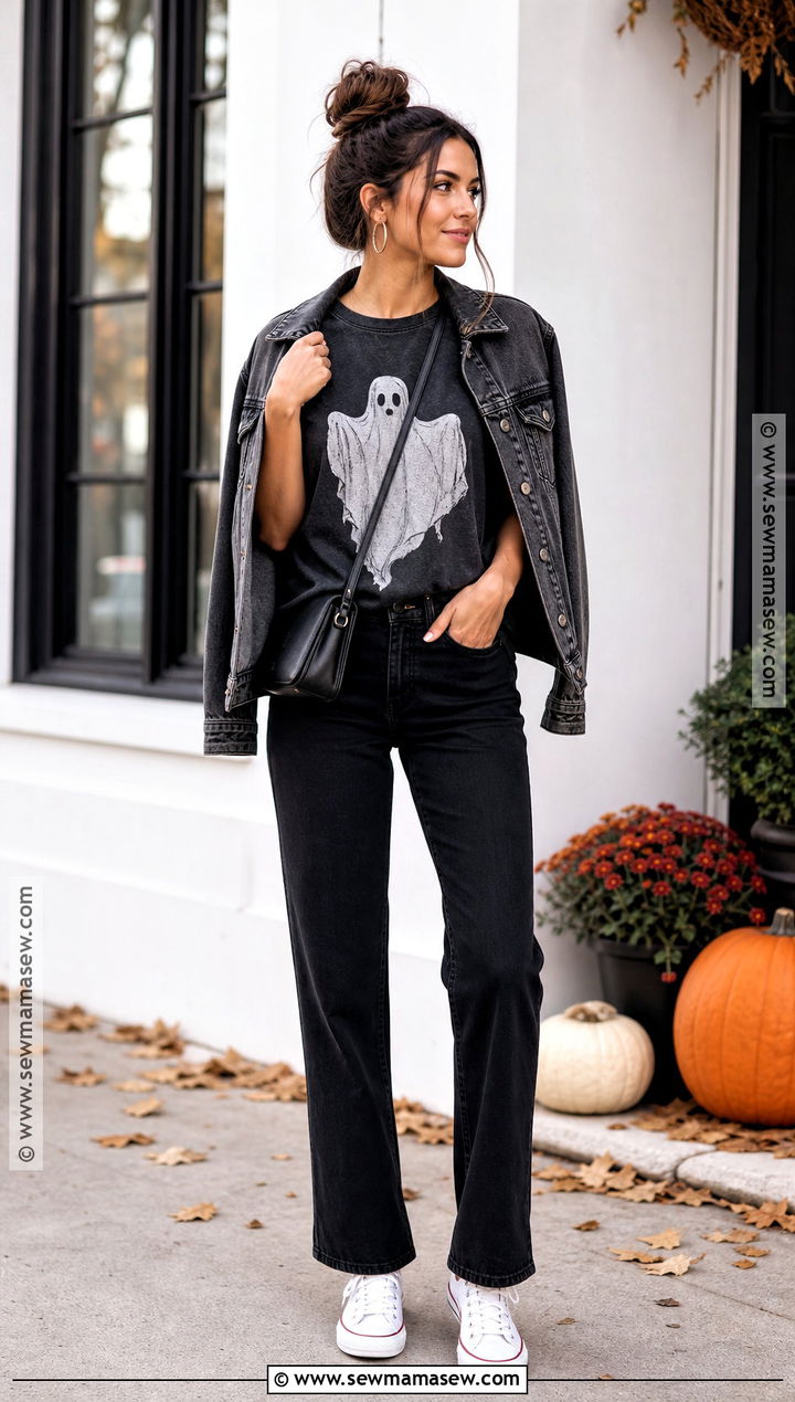 Ghost Halloween Shirt With Black Jeans - 35 Halloween Shirt Ideas
