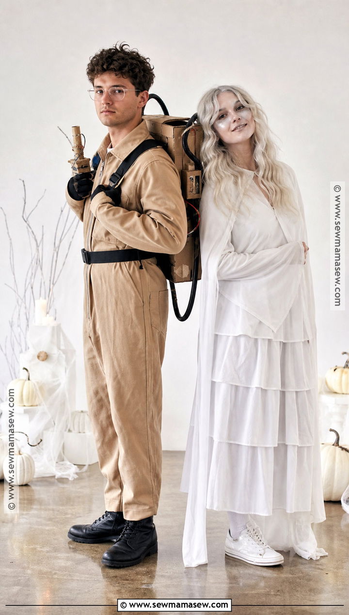 Ghost Hunter And Friendly Ghost Duo Costume - 50 halloween costumes duo