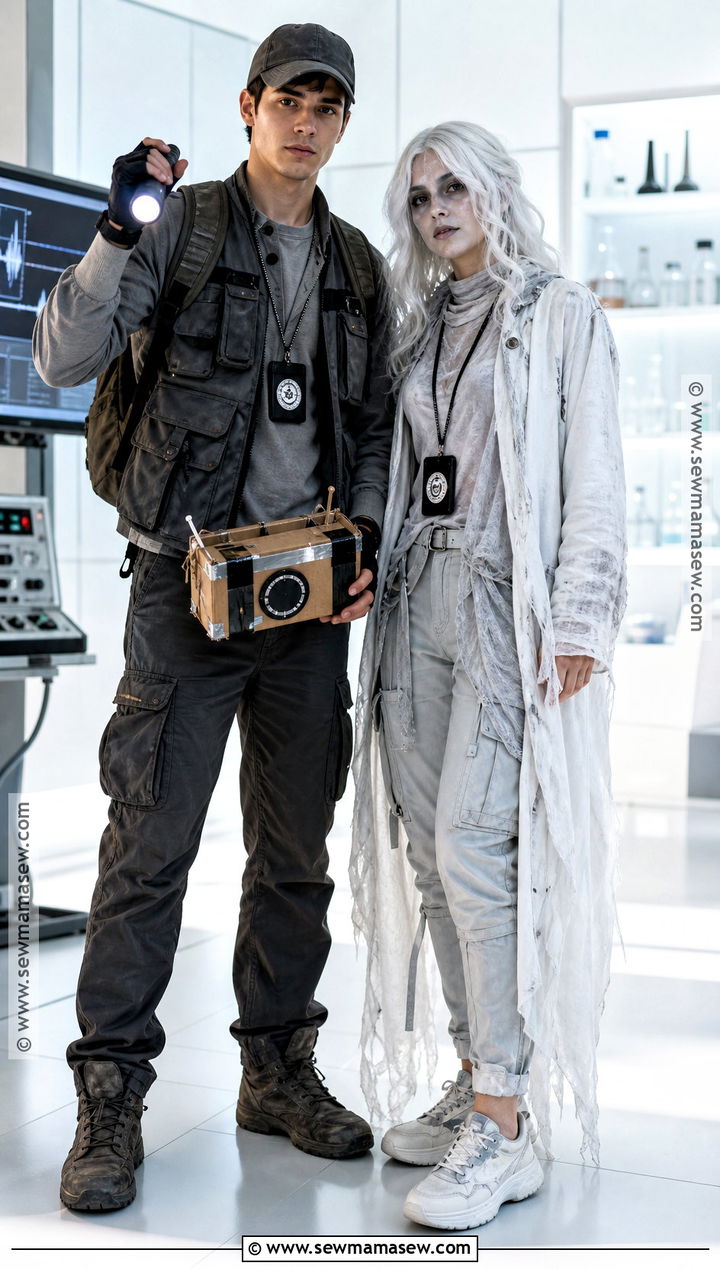 Ghost Hunter And Haunted Ghost Costume - 30 scary couple costumes