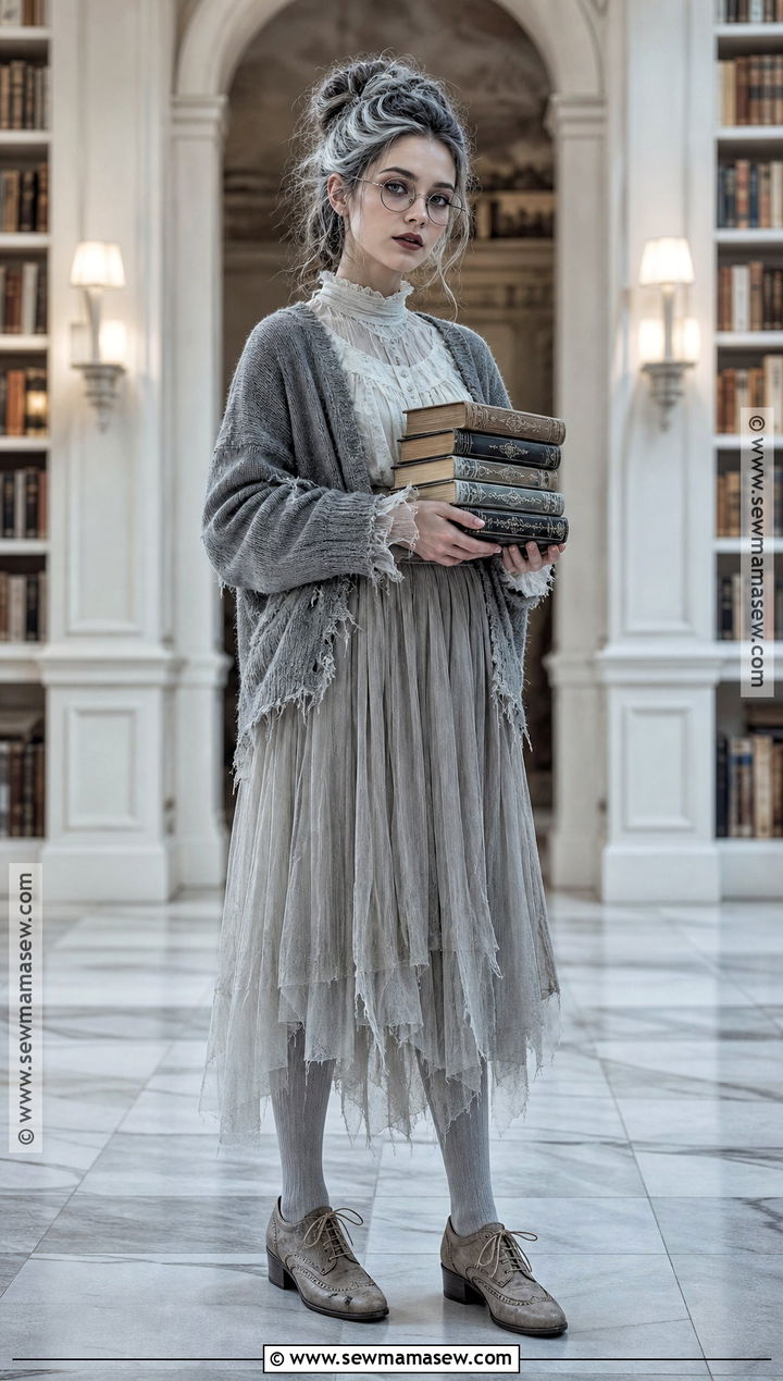 Ghost Librarian Costume With Vintage Books - 30 Unique Costume Ideas for Women