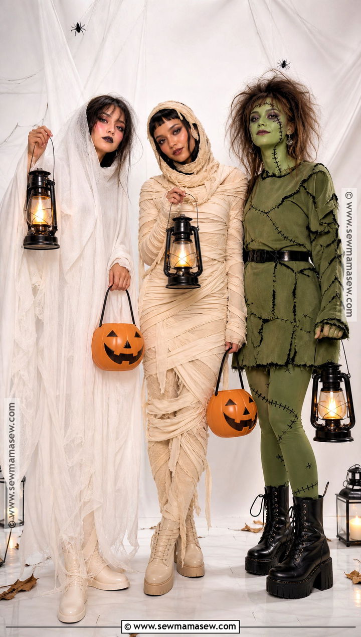 Ghost Mummy And Frankenstein Trio Costume - 35 Trio Costumes Halloween