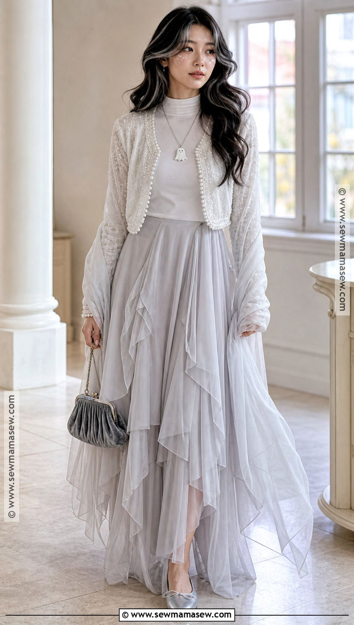 Ghost Outfit With Maxi Skirt - 30 Ghost Outfit Ideas