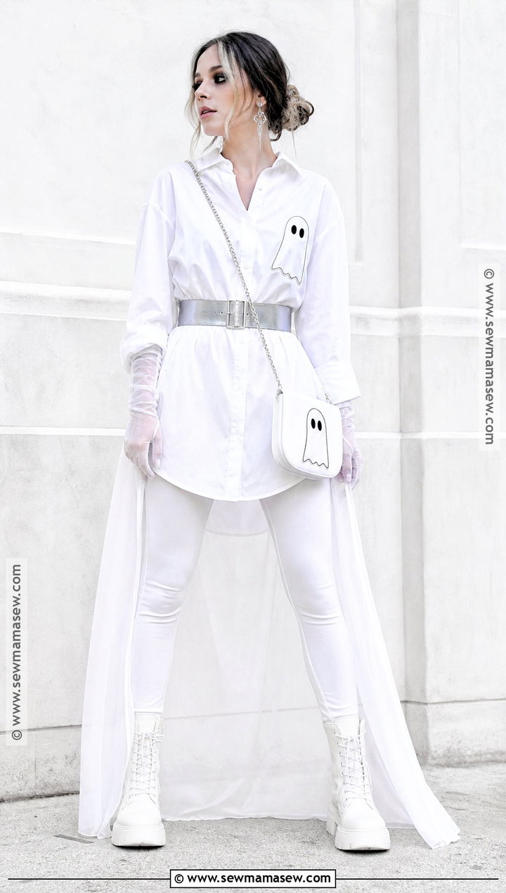 Ghost Outfit With Oversized White Shirt - 30 Ghost Outfit Ideas