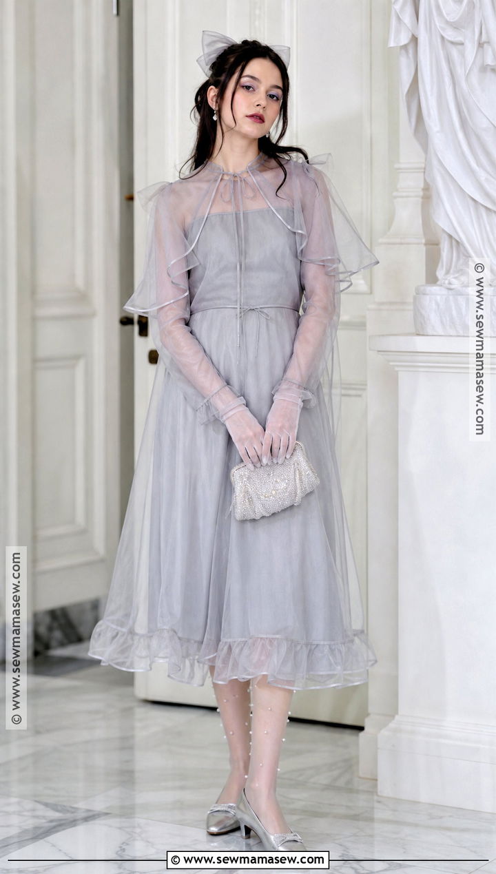 Ghost Outfit With Sheer Layered Dress - 30 Ghost Outfit Ideas