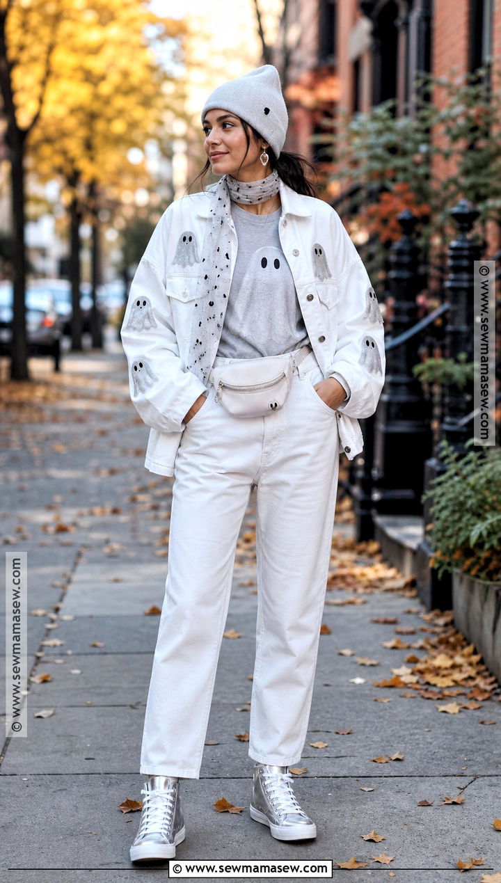 Ghost Outfit With White Denim - 30 Ghost Outfit Ideas