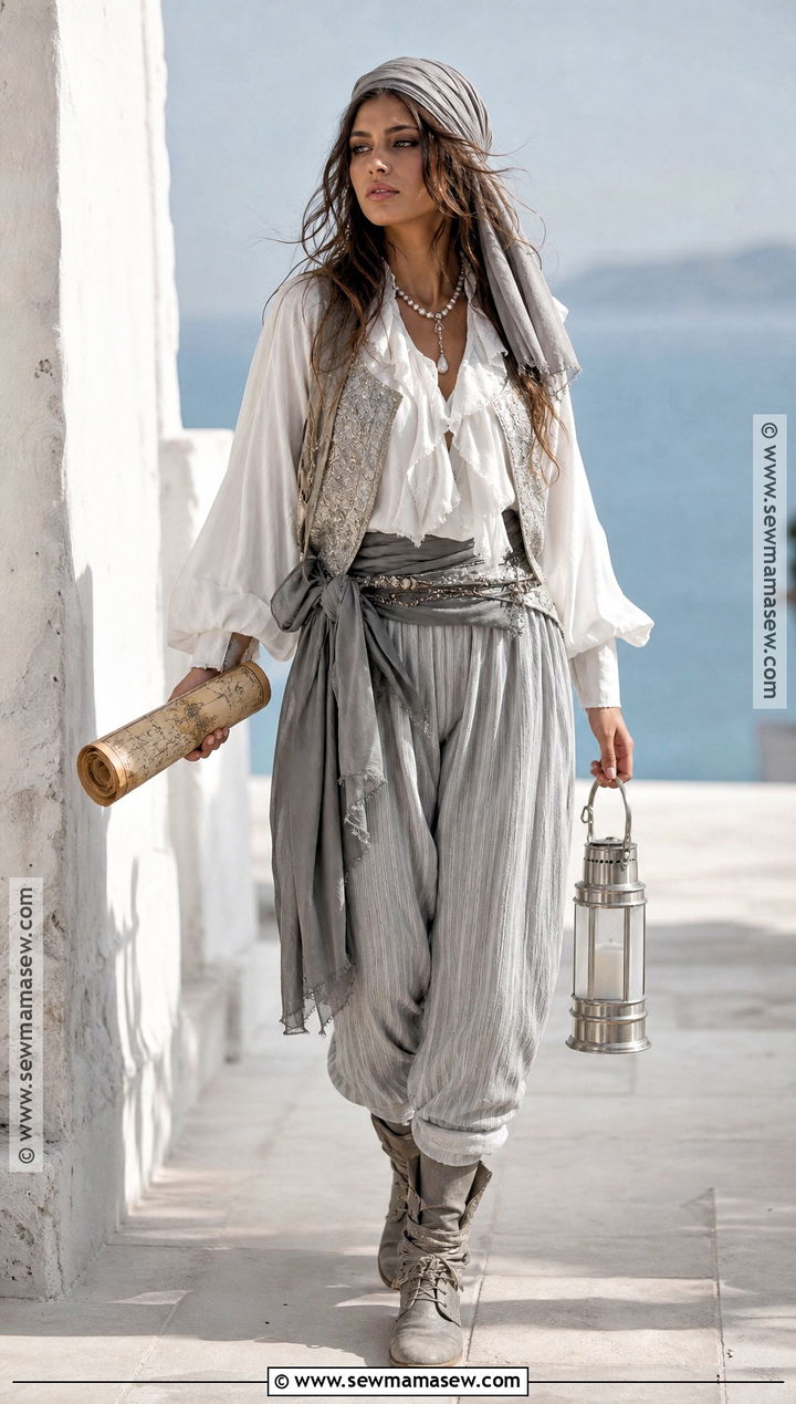 Ghost Pirate Costume With Striped Pants - 30 ghost clothes