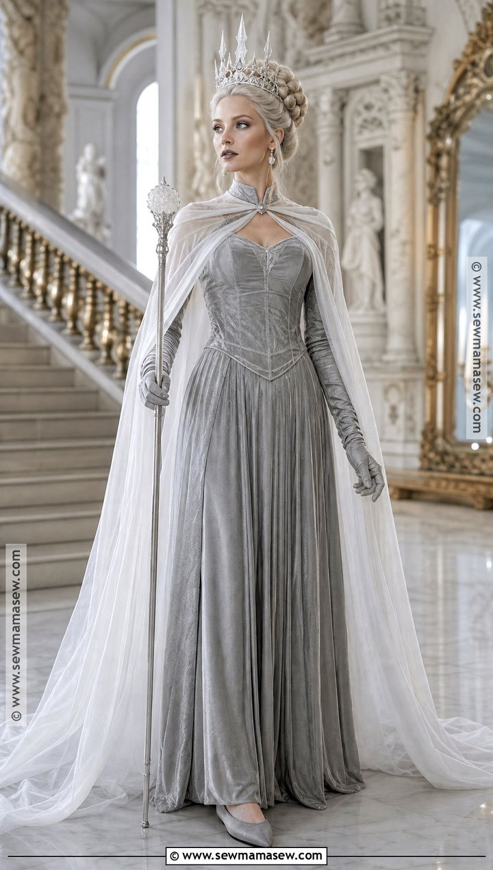 Ghost Queen Costume With Flowing Cape - 30 ghost clothes