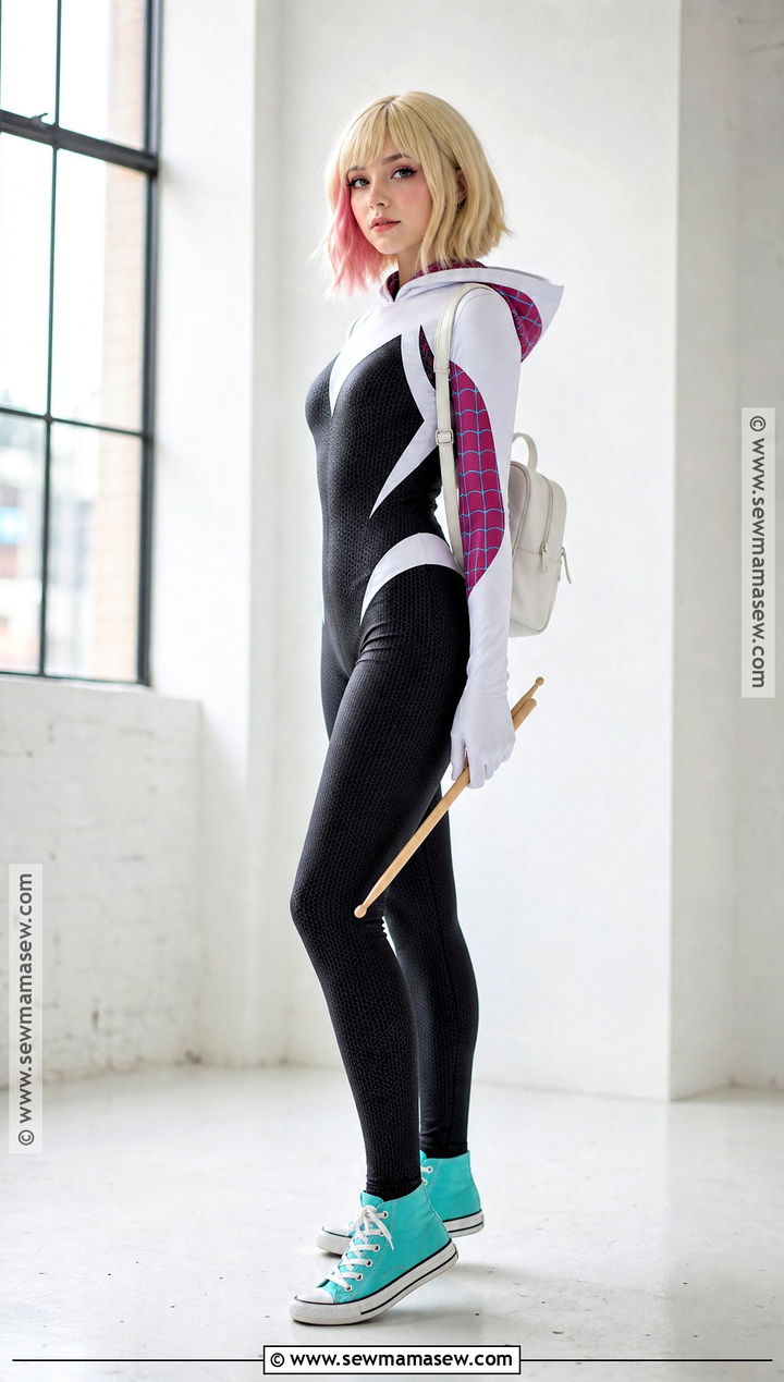 Ghost Spider Hooded Costume - 30 girl spiderman costume ideas