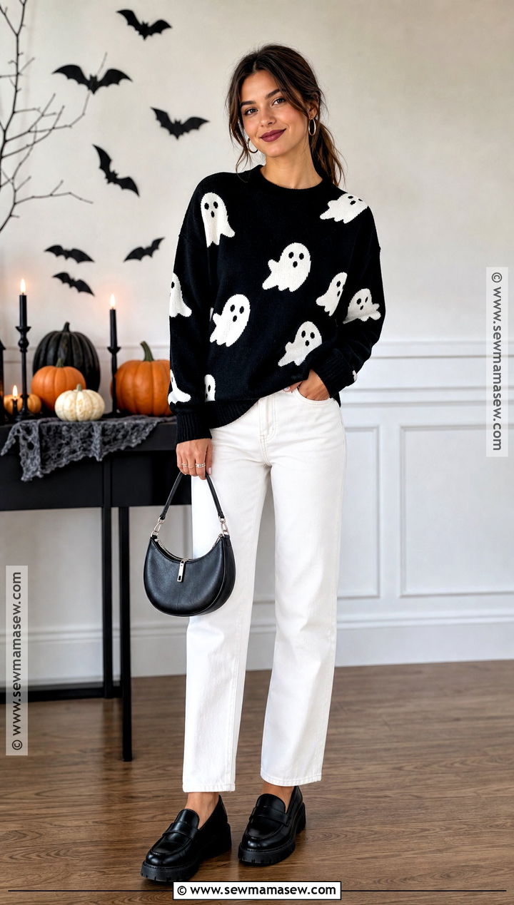 Ghost Sweater Halloween Party Outfit - 40 halloween party outfits