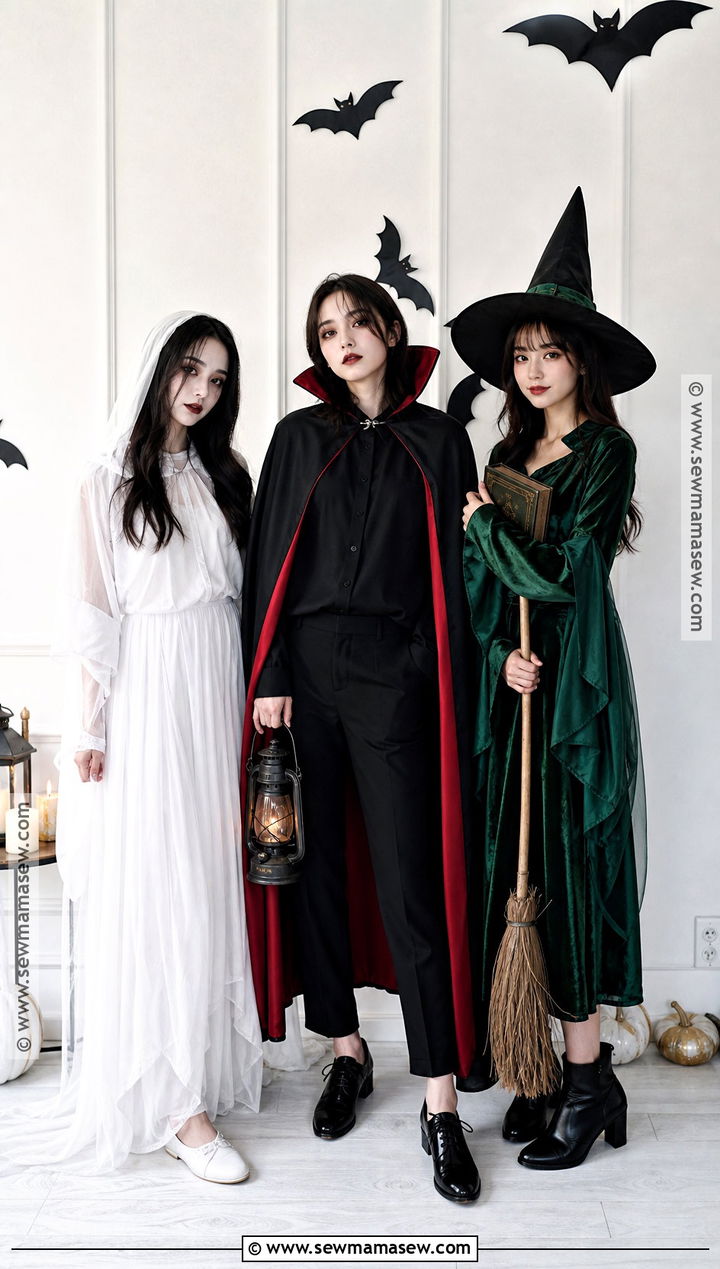 Ghost Vampire And Witch Trio Costume - 40 3 people halloween costumes