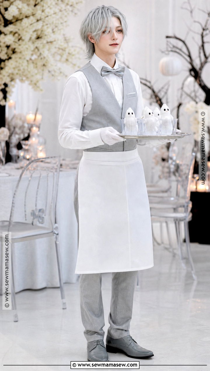 Ghost Waiter Costume With Silver Tray - 30 ghost clothes