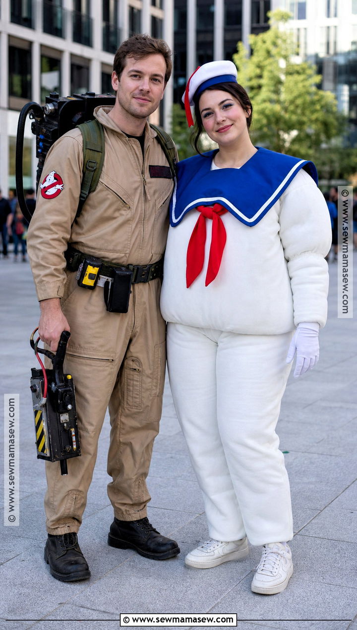 Ghostbuster And Stay Puft Couple Costume - 40 ghostbusters costume ideas