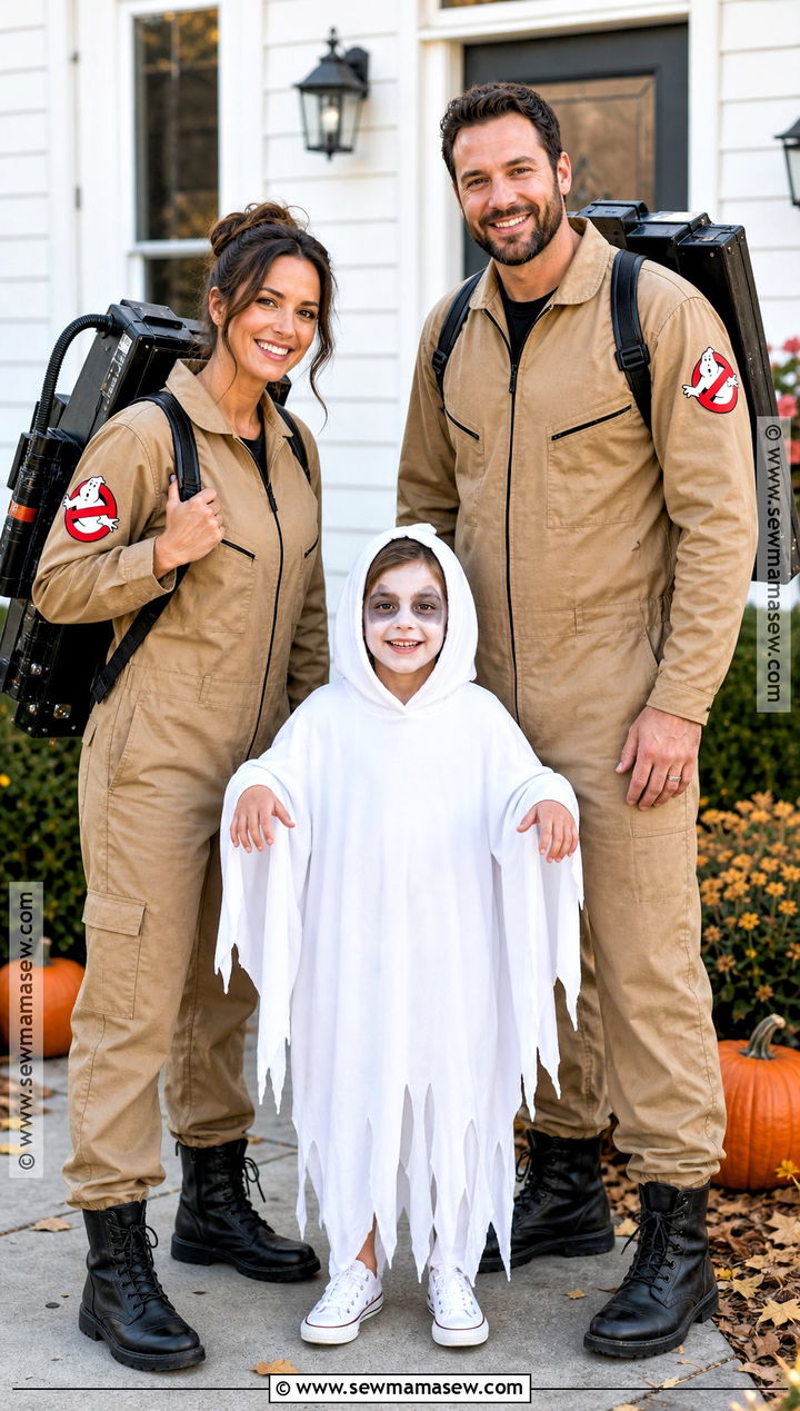 Ghostbusters And Friendly Ghost Costume - 35 halloween family costumes for 3