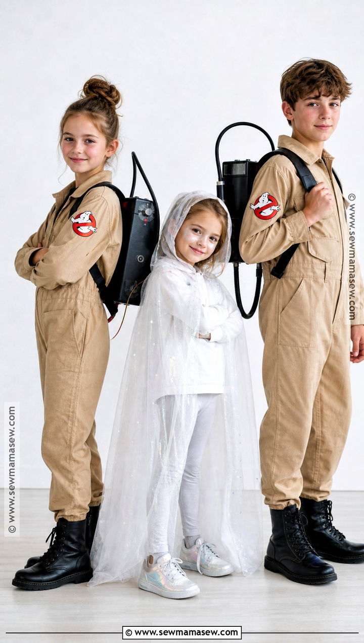 Ghostbusters And Ghost Sibling Costume - 40 sibling halloween costumes