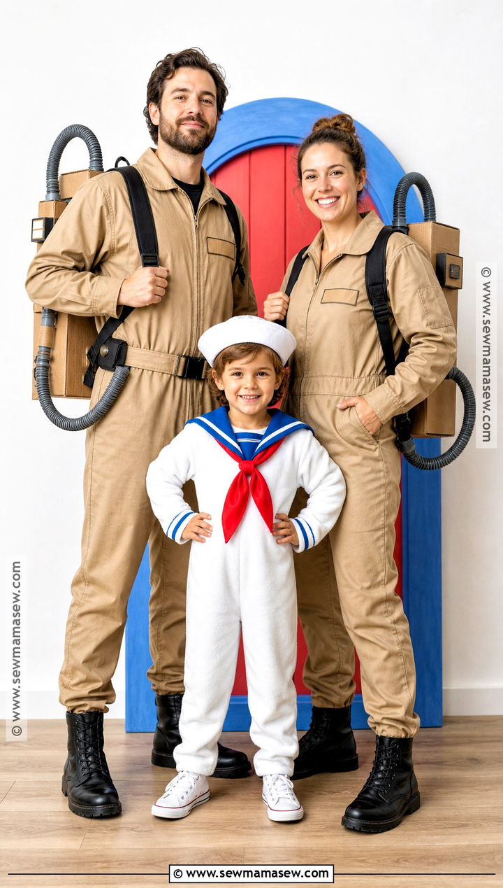 Ghostbusters And Stay Puft Costume - 45 family of 3 halloween costumes