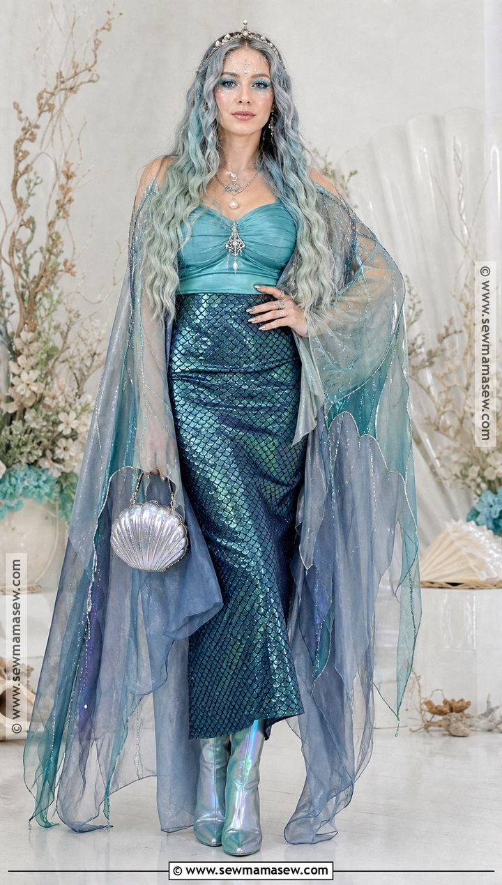 Ghostly Sea Siren Costume With Teal Scales - 35 spooky halloween costumes