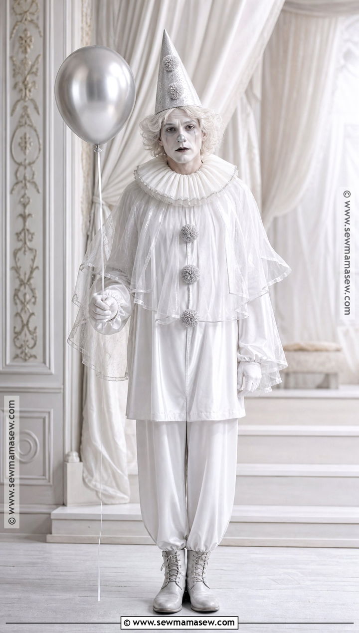 Ghostly White Clown Costume - 30 Clown Costume Ideas for Men