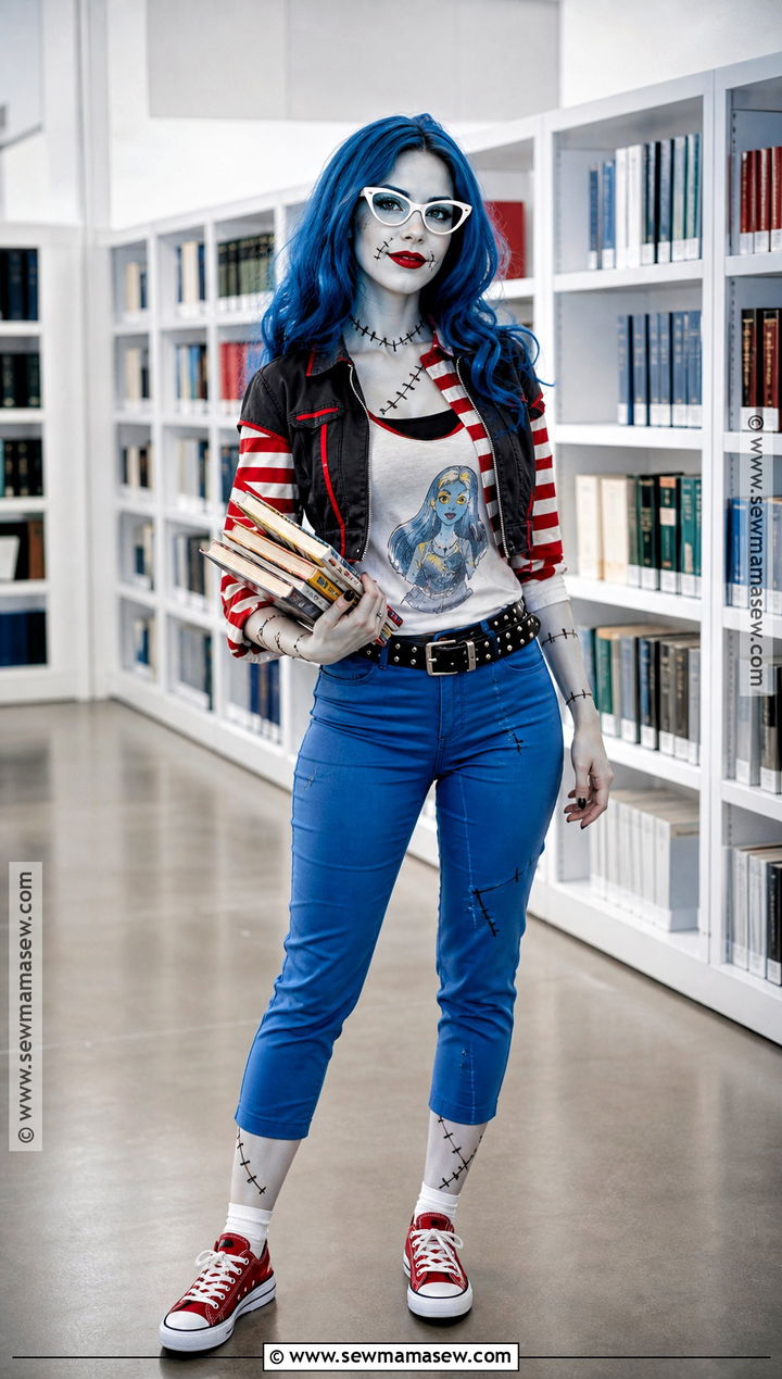 Ghoulia Yelps Red And Blue Costume - 50 monster high halloween costumes