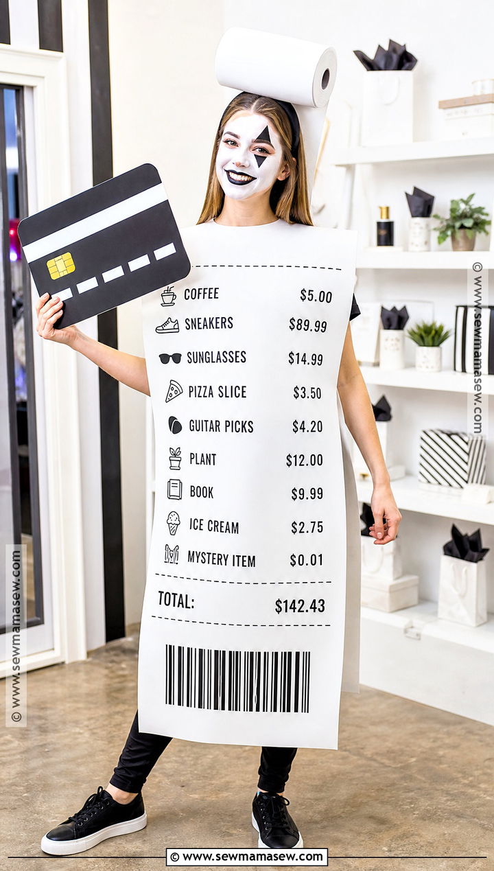 Giant Receipt Costume - 50 niche halloween costumes