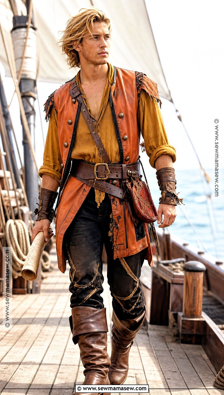 Gil Descendants Costume With Orange Leather Vest - 35 descendants costumes